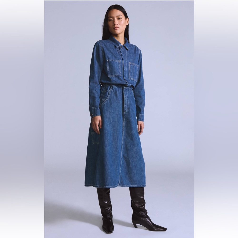 Levi’s Blue Tab Boiler Dress Denim Utility Drawstring Size Medium New with tags